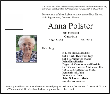 Anzeige von Anna Polster von MGO