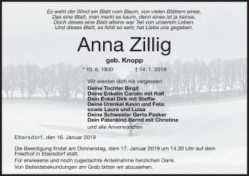 Anzeige von Anna Zillig von MGO