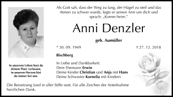 Anzeige von Anni Denzler von MGO