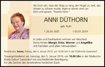 Anzeige von Anni Düthorn von MGO