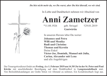 Anzeige von Anni Zametzer von MGO