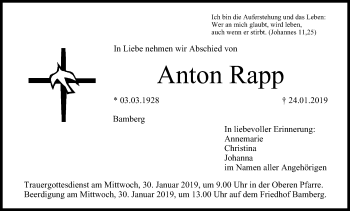 Anzeige von Anton Rapp von MGO