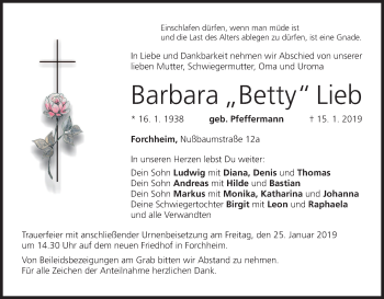 Anzeige von Barbara Lieb von MGO