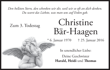 Anzeige von Christine Bär-Haagen von MGO
