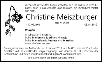 Anzeige von Christine Meiszburger von MGO