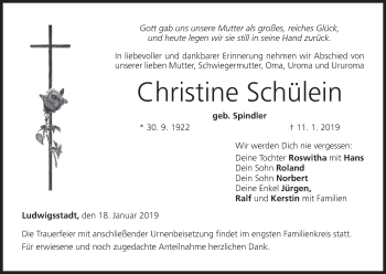 Anzeige von Christine Schülein von MGO