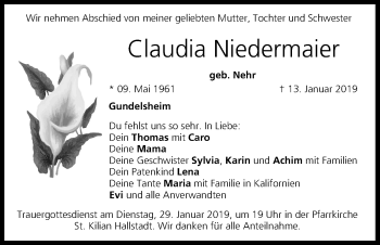 Anzeige von Claudia Niedermaier von MGO