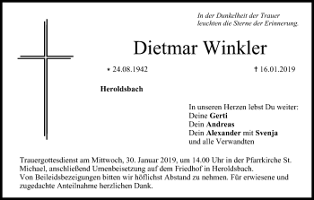 Anzeige von Dietmar Winkler von MGO