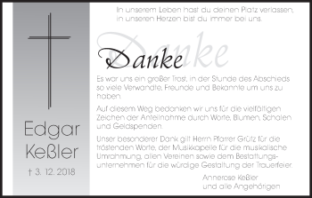 Anzeige von Edgar Keßler von MGO