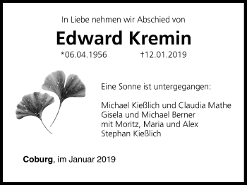 Anzeige von Edward Kremin von MGO