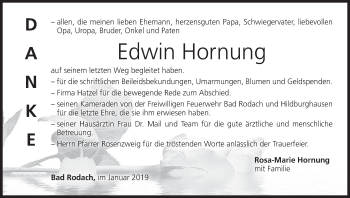 Anzeige von Edwin Hornung von MGO