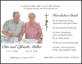 Anzeige von Elfriede Müller von MGO