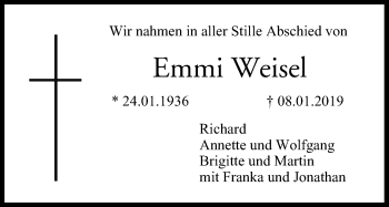 Anzeige von Emmi Weisel von MGO