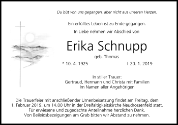 Anzeige von Erika Schnupp von MGO