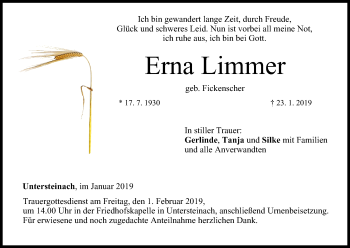 Anzeige von Erna Limmer von MGO
