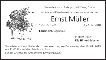Anzeige von Ernst Müller von MGO