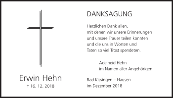 Anzeige von Erwin Hehn von MGO