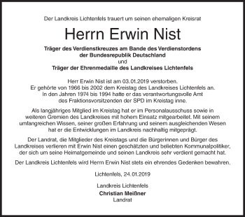 Anzeige von Erwin Nist von MGO