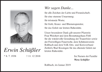 Anzeige von Erwin Schüßler von MGO