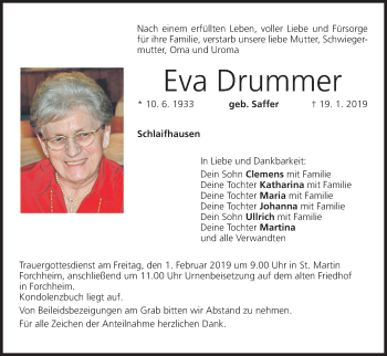 Anzeige von Eva Drummer von MGO