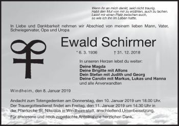 Anzeige von Ewald Schirmer von MGO