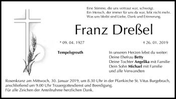 Anzeige von Franz Dreßel von MGO