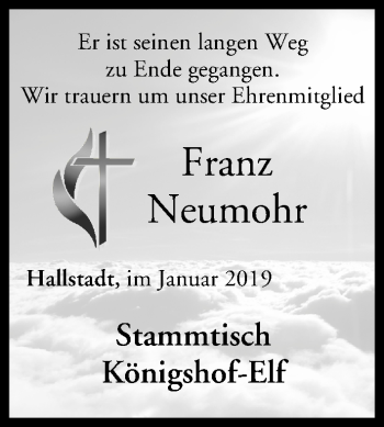 Anzeige von Franz Neumohr von MGO