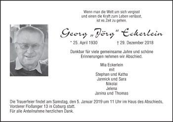 Anzeige von Georg Eckerlein von MGO