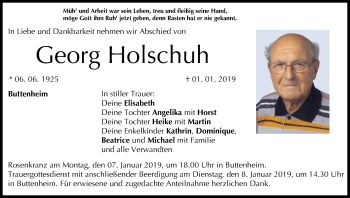 Anzeige von Georg Holschuh von MGO