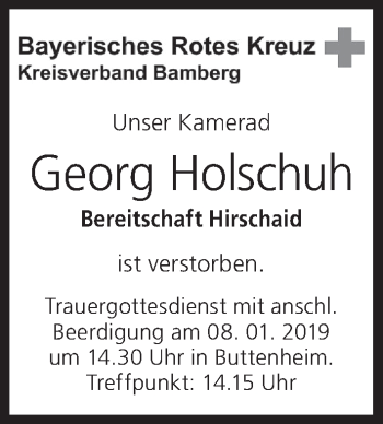 Anzeige von Georg Holschuh von MGO