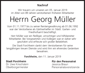 Anzeige von Georg Müller von MGO