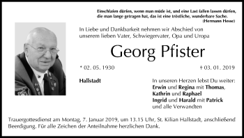 Anzeige von Georg Pfister von MGO