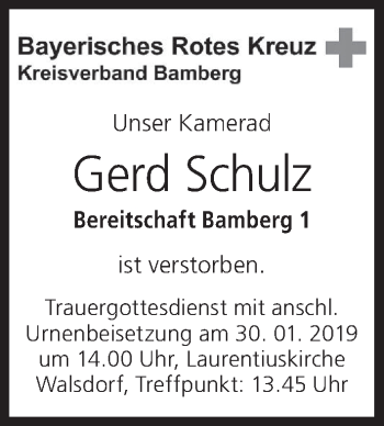 Anzeige von Gerd Schulz von MGO