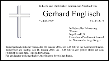 Anzeige von Gerhard Englisch von MGO