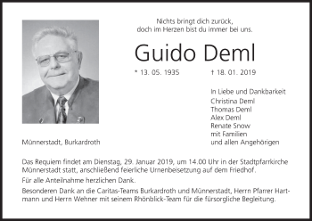 Anzeige von Guido Deml von MGO