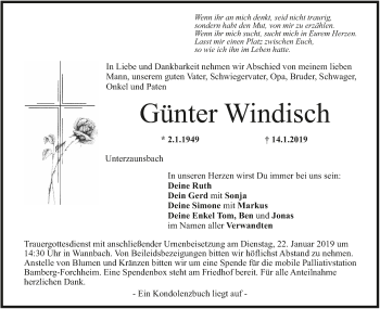 Anzeige von Günter Windfisch von MGO