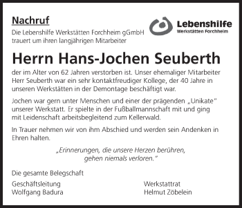 Anzeige von Hans-Jochen Seuberth von MGO