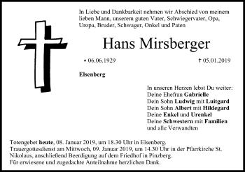 Anzeige von Hans Mirsberger von MGO