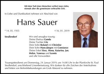 Anzeige von Hans Sauer von MGO