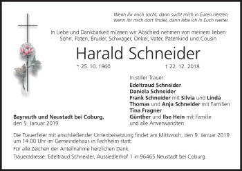 Anzeige von Harald Schneider von MGO