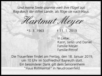 Anzeige von Hartmut Meyer von MGO
