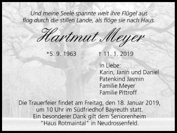 Anzeige von Hartmut Meyer von MGO