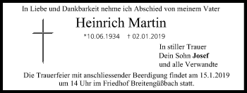 Anzeige von Heinrich Martin von MGO