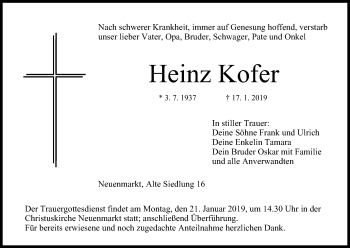 Anzeige von Heinz Kofer von MGO