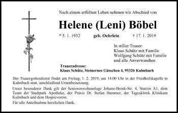 Anzeige von Helene Leni Böbel von MGO