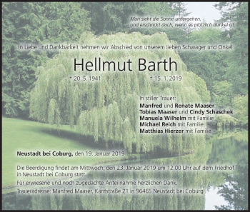 Anzeige von Hellmut Barth von MGO