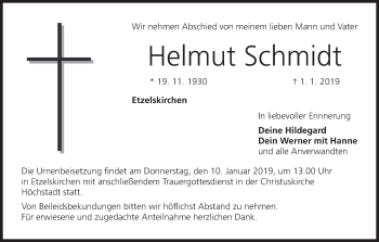Anzeige von Helmut Schmidt von MGO