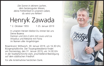 Anzeige von Henryk Zawada von MGO