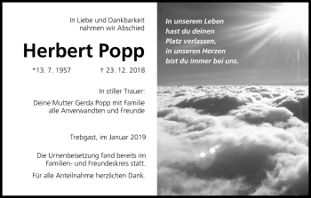 Anzeige von Herbert Popp von MGO