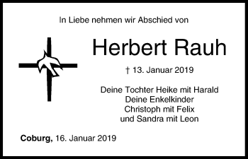 Anzeige von Herbert Rauh von MGO